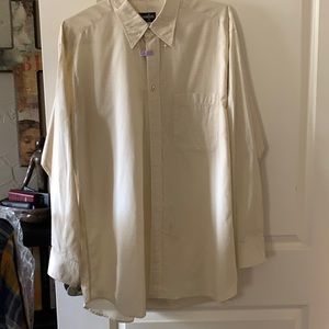 Mens dress shirt navy ad yellow plaid 34 length slleeve 16/half